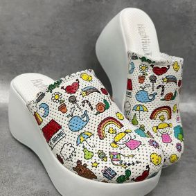 Leather clogs D954 - KIDS - WHITE
