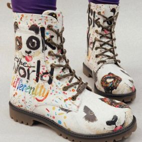 Women half boots E239 - WHITE