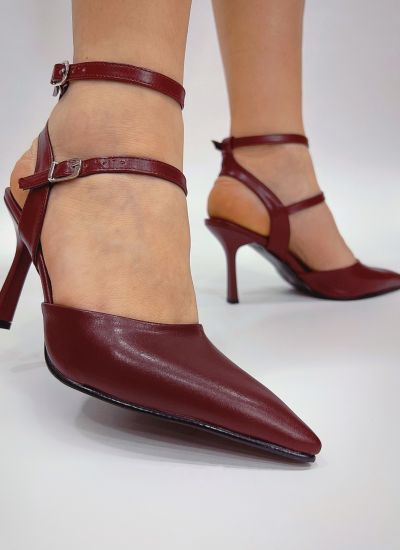 Women sandals E329 - WINE RED