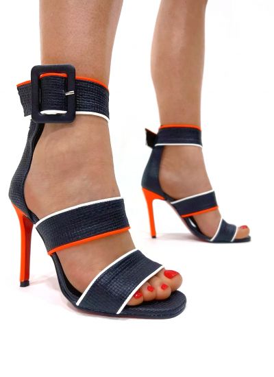 Ženske sandale E334 - CRNA ORANGE