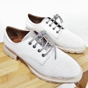 Pantofi plați de damă E349 - ALB