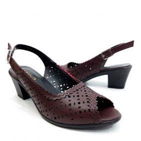 Women sandals E357 - WINE RED