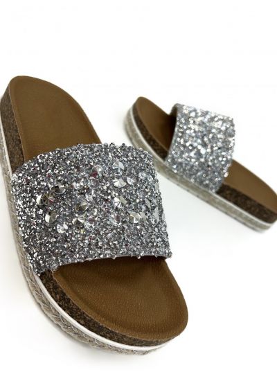 Women Slippers and Mules O027 - SILVER