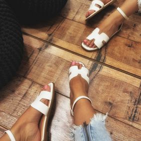 Women sandals E394 - WHITE