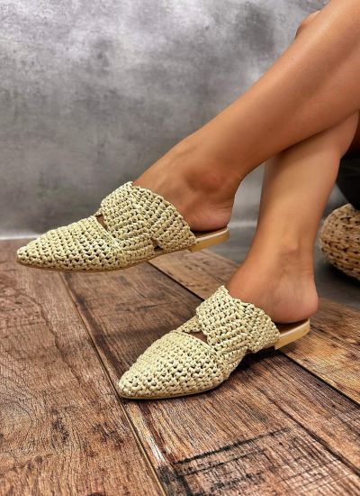Women Slippers and Mules E398 - BEIGE