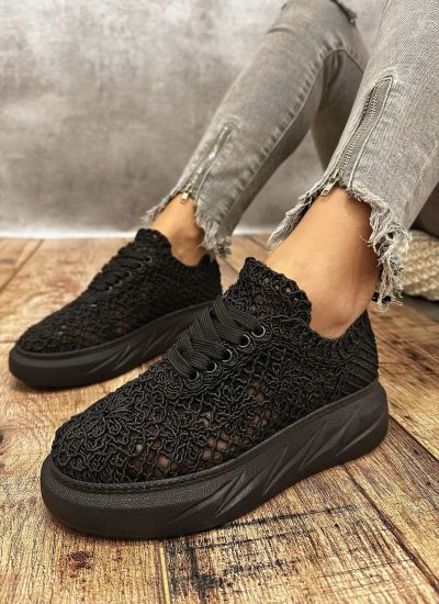 Women sneakers E406 - BLACK