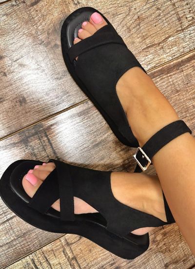 Women sandals E414 - BLACK