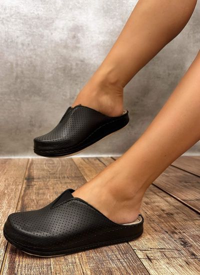 Plain color women clogs E436 - BLACK