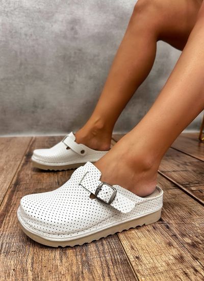 Plain color women clogs E437 - WHITE