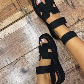 Women sandals E415 - BLACK