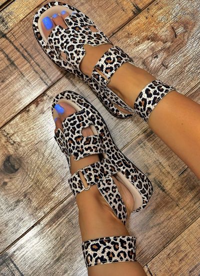 Women sandals E428 - LEOPARD