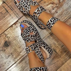 Women sandals E428 - LEOPARD