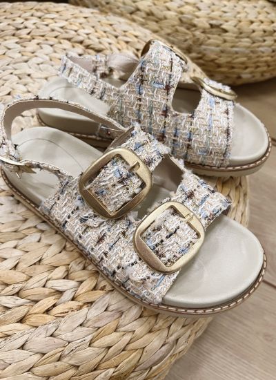 Women sandals E487 - BEIGE