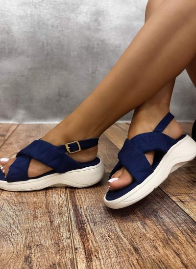 Women sandals E488 - NAVY