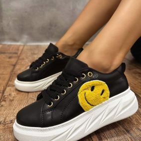 Women sneakers E498 - BLACK