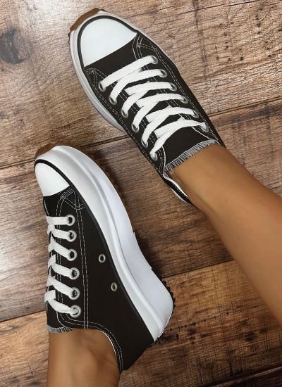 Women sneakers E499 - BLACK