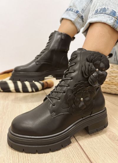 Women half boots E519 - BLACK