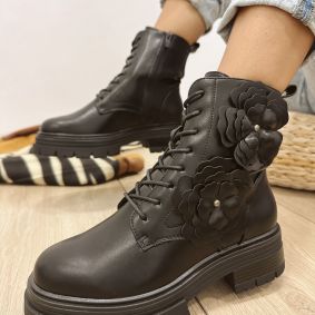 Women half boots E519 - BLACK