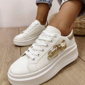 Women sneakers E524 - WHITE