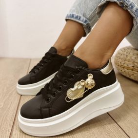 Women sneakers E524 - BLACK