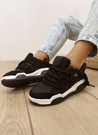 Women sneakers E527 - BLACK