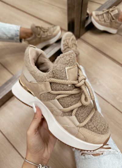 Women sneakers E539 - BEIGE