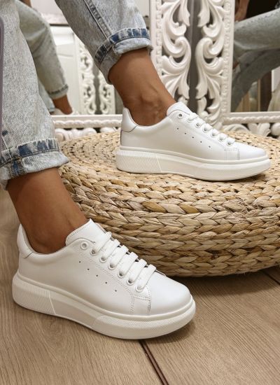 Leather sneakers E550 - WHITE