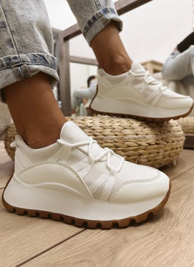 Women sneakers E538 - WHITE