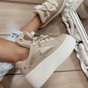 Women sneakers E559 - BEIGE