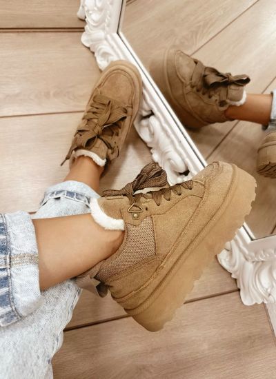 Women sneakers E561 - BEIGE