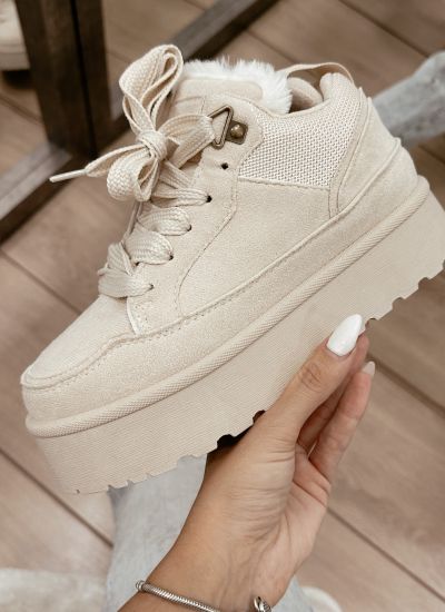 Women sneakers E561 - LIGHT BEIGE