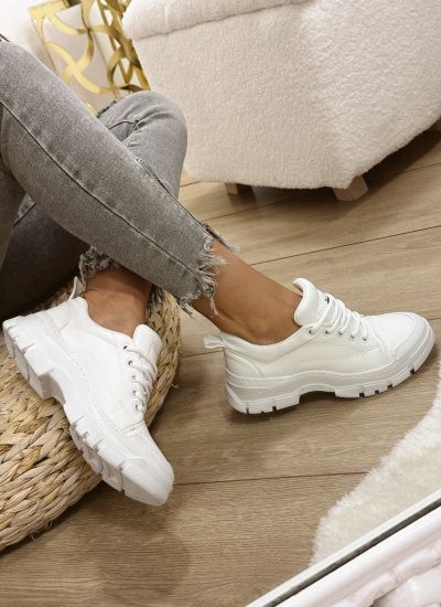 Women sneakers E563 - WHITE