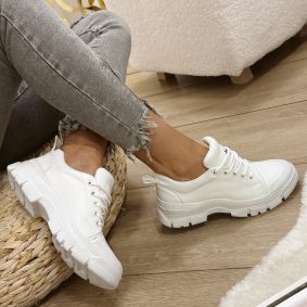 Women sneakers E563 - WHITE