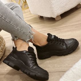 Women sneakers E563 - BLACK