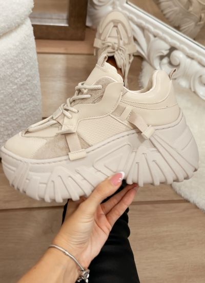 Women sneakers E566 - BEIGE