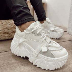 Women sneakers E566 - WHITE