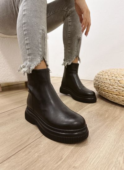 Women half boots E583 - BLACK