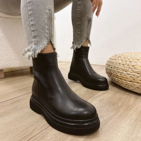 Women half boots E583 - BLACK