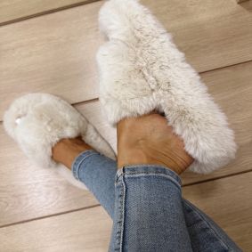 Home slippers E588 - LIGHT BEIGE