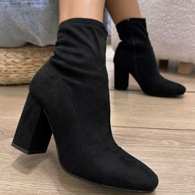 Women half boots E598 - BLACK