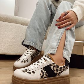 Ženske patike E831 - LEOPARD - SIVA