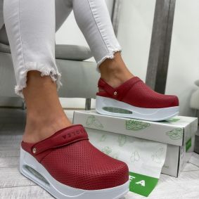 Kožne klompe F016 - BORDO