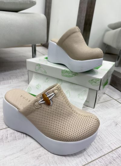 Kožne klompe F020 - BEŽ