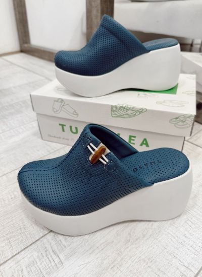 Kožne klompe F020 - PLAVA