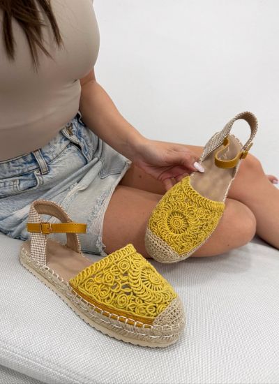 Ženske espadrile F192 - SA VEZOM - ŽUTA