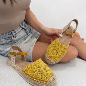 Ženske espadrile F192 - SA VEZOM - ŽUTA