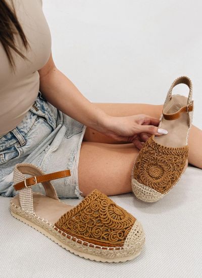 Ženske espadrile F192 - SA VEZOM - KAMEL