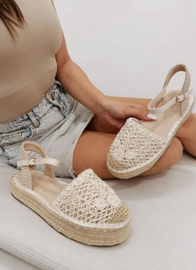 Ženske espadrile F193 - SA VEZOM - BEŽ