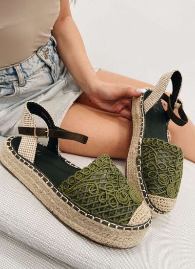 Ženske espadrile F193 - SA VEZOM - ZELENA