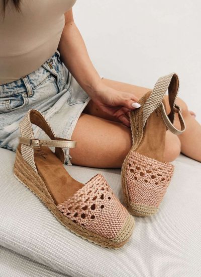 Ženske espadrile F194 - SA VEZOM - ROZA
